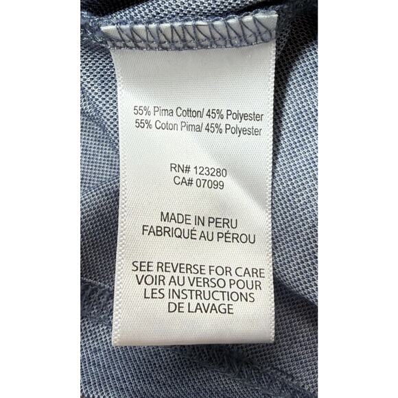 Travis Mathew Polo Shirt Mens L Blue Heather Flying Tortilla Quick Dry Golf EUC - Picture 7 of 7